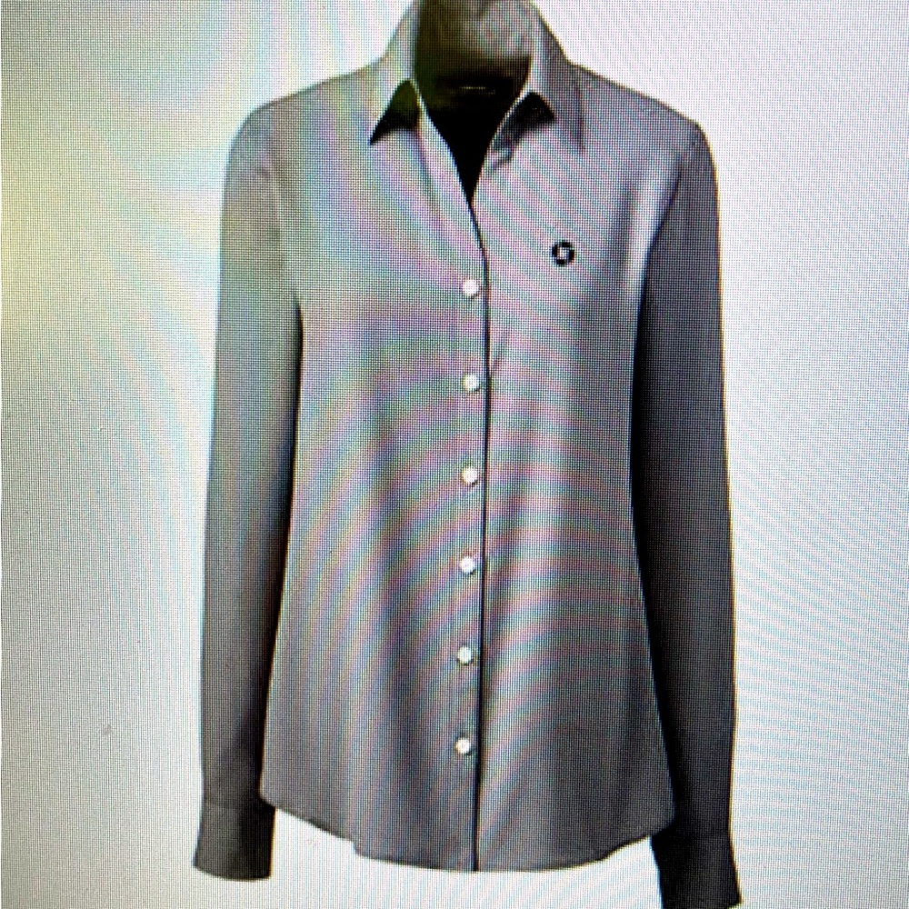 Chase Bank Lands' End Gray Button Down Shirt